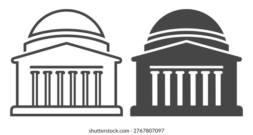 MIT education campus outline set icon
