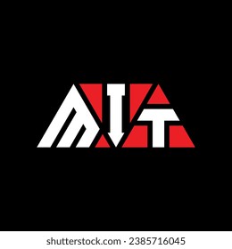MIT triangle letter logo design with triangle shape. MIT triangle logo design monogram. MIT triangle vector logo template with red color. MIT triangular logo Simple, Elegant, and Luxurious design.