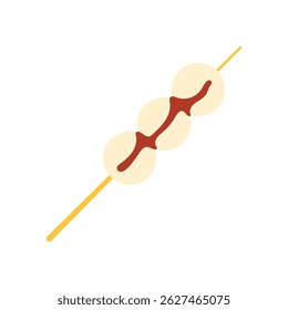 Mitarashi Dango Flat Illustration. Clean Icon Design Element on Isolated White Background