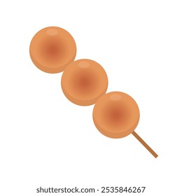Mitarashi dango. Japanese sweets. Vector.