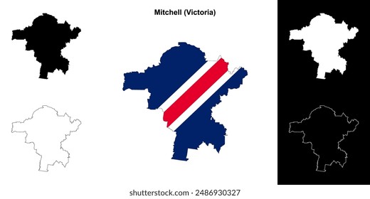 Mitchell (Victoria) outline map set