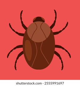 Mite bug roach isolated on white background. Vector flat graphic design illustration