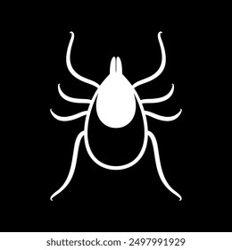Mite danger sign. Isolated mite on white background