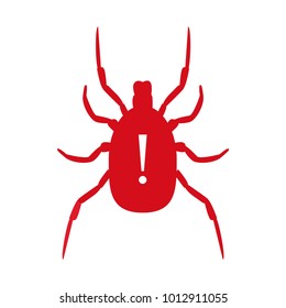 Mite. A dangerous insect. Caution. Encephalitis. Warnings. For your design.