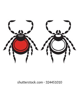 mite dangerous parasite vector illustration - set of household pests in pure style