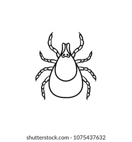 Icono de doodle dibujado a mano. Ilustración de boceto vectorial de ácaros de insectos para impresión, web, móvil e infografía aislados en fondo blanco.