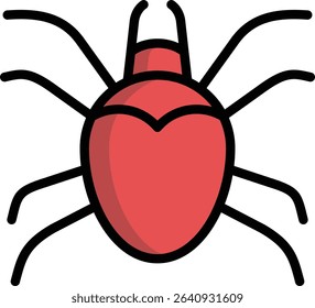 mite icon illustration design with filled outline, this is not made from any AI generation