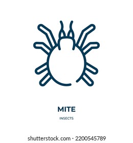 Mite icon. Linear vector illustration from insects collection. Outline mite icon vector. Thin line symbol for use on web and mobile apps, logo, print media.