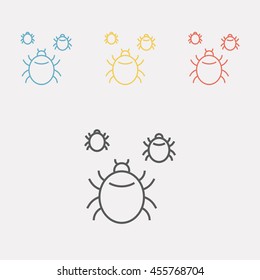 Mite Icon. Vector Line Illustration.