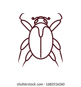 mite insect icon over white background, line style, vector illustration