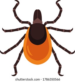 Mite. El parásito de los insectos aislado en el fondo blanco. Ilustración del vector