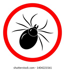 Mite insect sign vector icon on white background