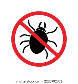 Mite Insect Warning Sign Vector Icon