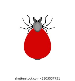 Mite isolated. Encephalitic red tick. Vector illustration