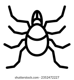 Mite line icon, Insects concept, acarus sign on white background, tick icon in outline style mobile concept web design. Vector graphics.