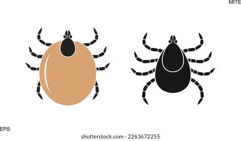 Logo de Mite. Ácaro aislado sobre fondo blanco