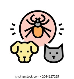 mite on animal body color icon vector. mite on animal body sign. isolated symbol illustration