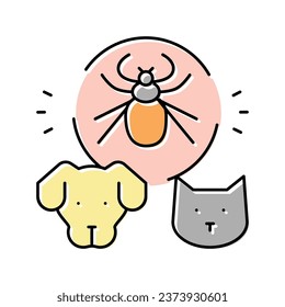 mite on animal body color icon vector. mite on animal body sign. isolated symbol illustration