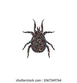 Mite parasite spiral pattern color silhouette animal