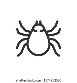 Mite, Parasite tick linear icon. Editable stroke