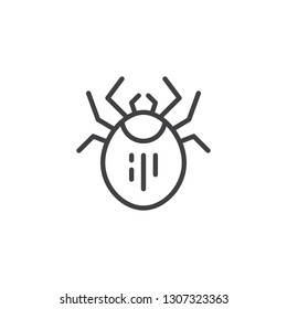 Mite pest line icon. linear style sign for mobile concept and web design. Dust Mite Insect outline vector icon. Symbol, logo illustration. Pixel perfect vector graphics