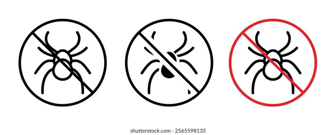 Mite in the prohibition sign vector in black and yellow colors