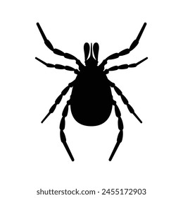 Ácaro. La silueta de una garrapata es una vista superior. Un parásito chupasangre. El insecto es una plaga. Ilustración vectorial aislada sobre un fondo blanco