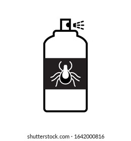 Mite spray bottle vector icon. Insect stop sign.