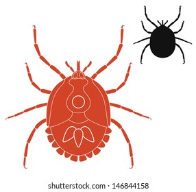 Mite. Tick. Icon. Vector Illustration