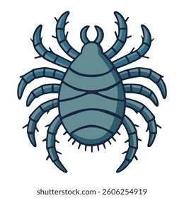 mite tiny animal nature flat color vector illustration template design