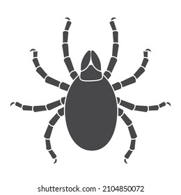 Mite. Vector icon, black silhouette, isolated on white background.
