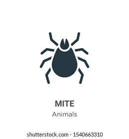 Mite vector icon on white background. Flat vector mite icon symbol sign from modern animals collection for mobile concept and web apps design.