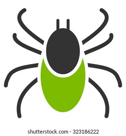 Mite vector icon. Style is bicolor flat symbol, eco green and gray colors, rounded angles, white background.