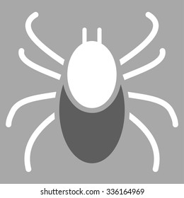 Mite vector icon. Style is bicolor flat symbol, dark gray and white colors, rounded angles, silver background.