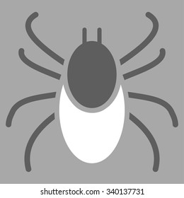 Mite vector icon. Style is bicolor flat symbol, dark gray and white colors, rounded angles, silver background.