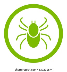 Mite vector icon. Style is flat rounded symbol, eco green color, rounded angles, white background.