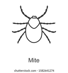 Mite vector icon.Line vector icon isolated on white background mite .