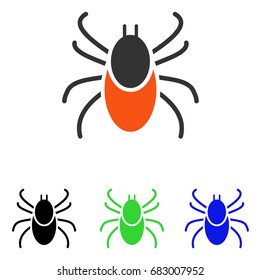 Mite vector pictogram. Illustration style is a flat iconic colored symbol with different color versions.