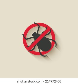 mite warning sign - vector illustration. eps 10