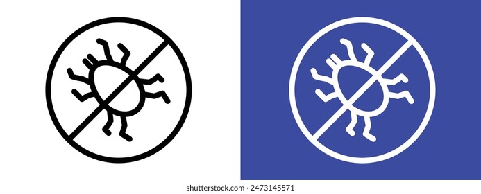Mite-free zone sign indicating prohibition on mites for hygiene purposes