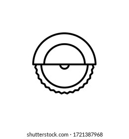 miter saw icon outline vector. isolated on white background