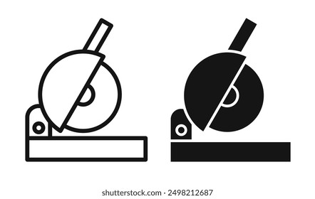 miter saw iconicon vector collection in outlined and solid style