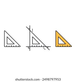 miter symbol. Technical drawing miter. orange miter. three options miter symbol