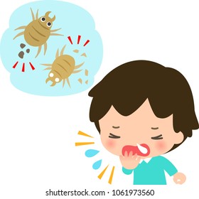 Mites and a sneezing boy