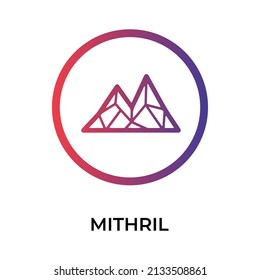 Mithril Cryptocurrency token icon. MITH token symbol. Cryptocurrency vector icon. Flat Vector illustration - Vector