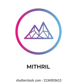 Mithril Cryptocurrency token icon. MITH token symbol. Cryptocurrency vector icon. Flat Vector illustration - Vector