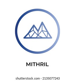 Mithril Cryptocurrency token icon. MITH token symbol. Cryptocurrency vector icon. Flat Vector illustration - Vector