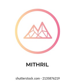 Mithril Cryptocurrency token icon. MITH token symbol. Cryptocurrency vector icon. Flat Vector illustration - Vector