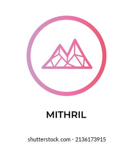 Mithril Cryptocurrency token icon. MITH token symbol. Cryptocurrency vector icon. Flat Vector illustration - Vector