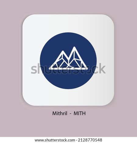 mithril MITH coin crypto currency logo isolated on white background.